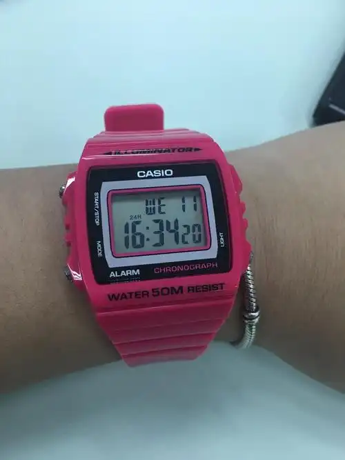 casio 卡西欧 w215h-4a 经典儿童数字秒表,粉色
