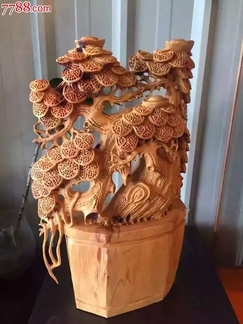 崖柏摇钱树长32厚1-议价-se36931243-木雕摆件-零售-7788收藏__中国