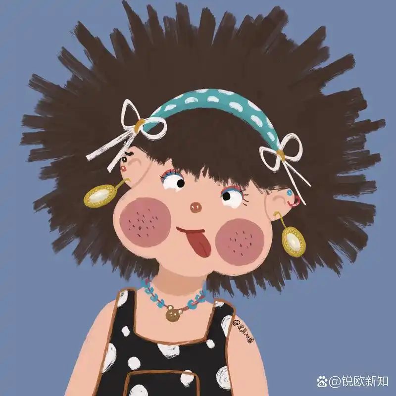 插画头像|原创头像|爆炸头女孩 图片均为原创,未经授权禁止商用禁止