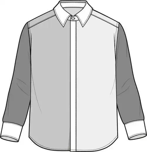 180款衬衫款式图大全服装平面款式图线稿