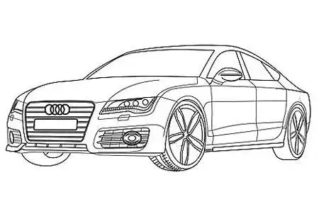 奥迪车简笔画 奥迪车简笔画图片大全