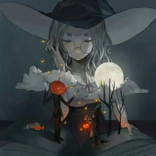 手绘 二次元 女巫 巫女 万圣 萝莉 可爱 女…-堆糖,美好生活研究所