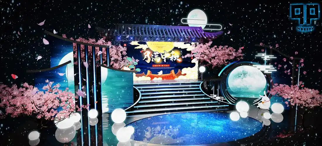 中国风中秋国庆舞美邱鹏|空间|舞台美术|哈尔滨邱鹏 - 原创作品