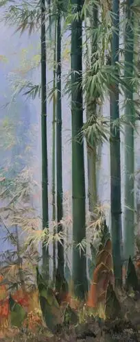 油画《竹林系列》