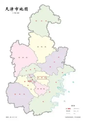 东丽区在天津市行政区划地图上的位置