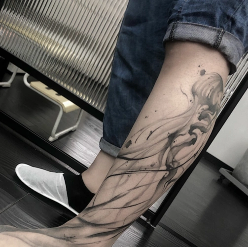 个性男生小腿纹身图超酷的小腿纹身图案设计3