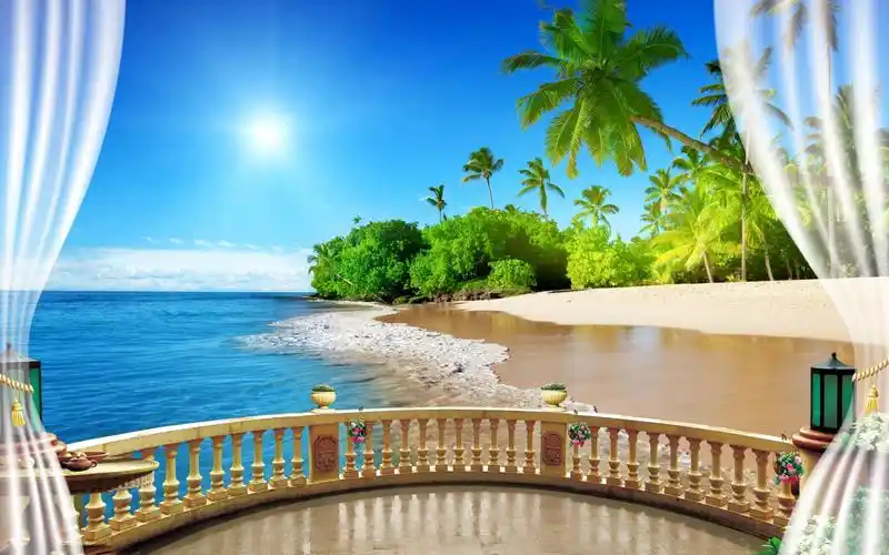 山水风景背景墙