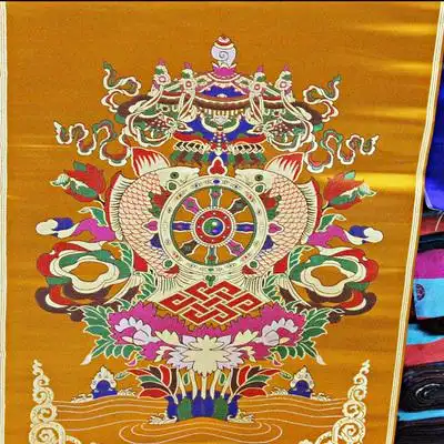 布藏式藏式风格门帘布料吉祥八宝十相自在图案面料家居佛堂装饰其他