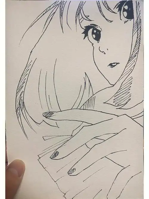 动漫手绘速写插画人物手绘线稿