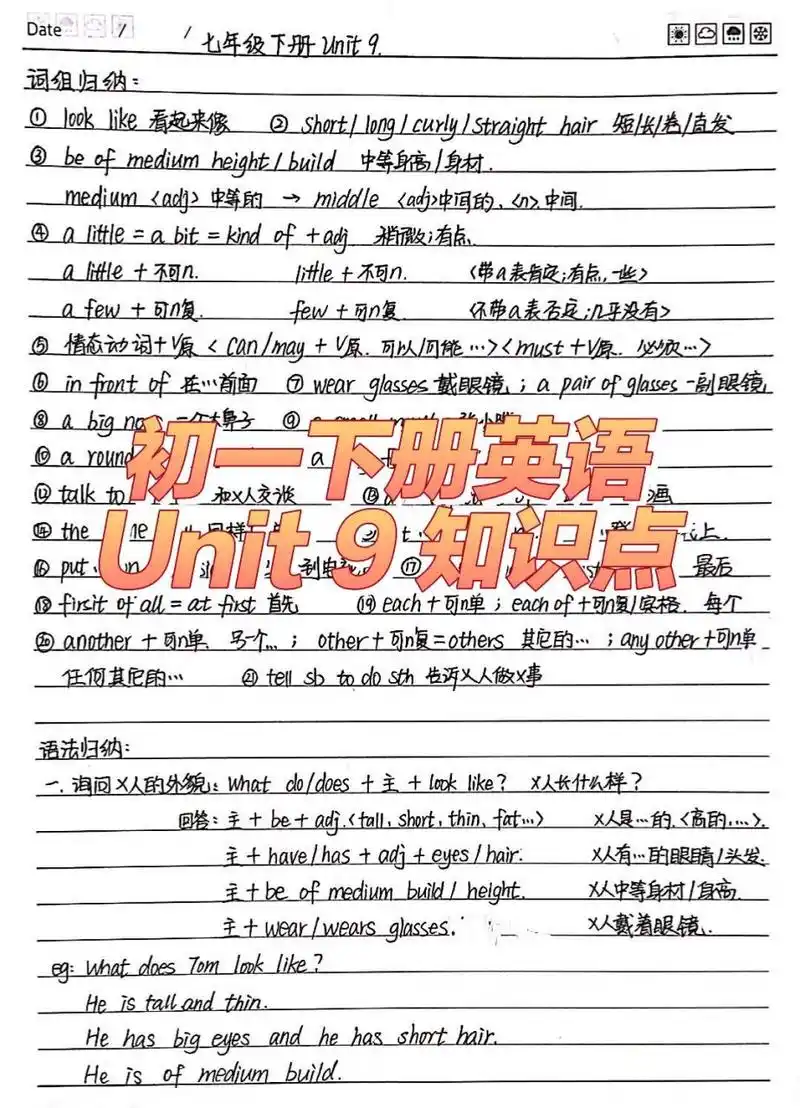 【教师笔记】初一下册unit9知识点00 人教版一初下册unit9知识点