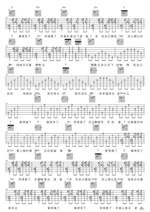 陈慧琳记事本吉他谱