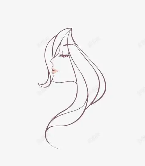 唯美手绘简笔画教程侧颜女生头像简笔画人体侧面半身的简笔画卡通人物