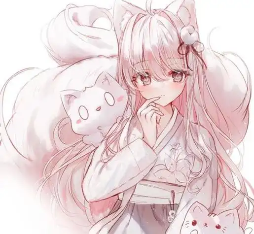 插画头像兽耳控进毛茸茸兔耳妹子太可爱了二次元动漫少女简直萌化了