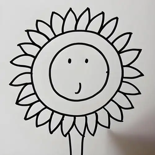 幼儿简笔画太阳花