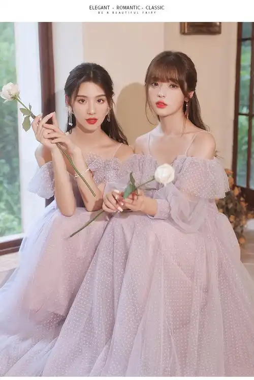 雅鹿【特价捡漏】婚礼伴娘礼服2021新款秋季仙气质伴娘裙姐妹团闺蜜装