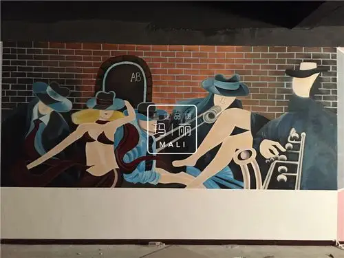 菲林酒吧手绘|插画|商业插画|西安学校商场墙绘 - 原创作品 - 站酷