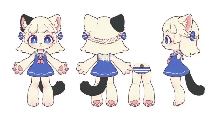 分享下小鱼的三视图和卡通渲染模型静态图78#卡通  #画画  #绘画