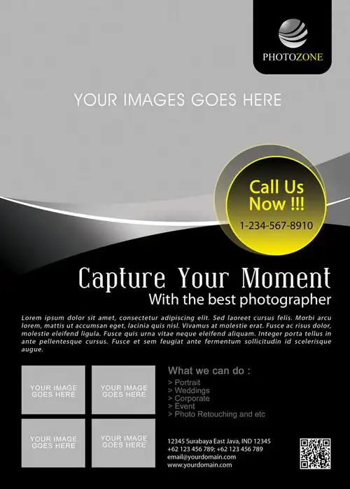 黑色风格宣传单模板图片