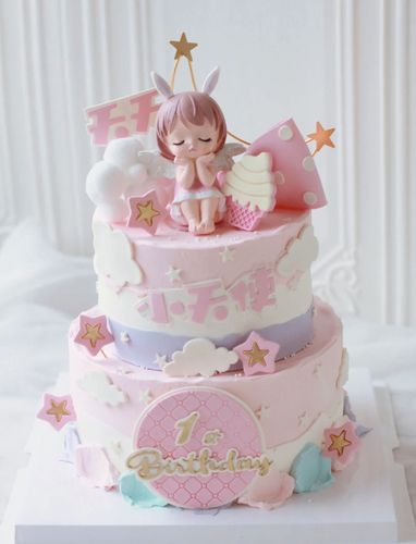 樱花花语儿童女孩周岁双层生日蛋糕奶油新鲜水果新鲜生日蛋糕