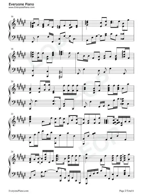 后来遇见他-胡66五线谱预览2-钢琴谱文件(五线谱,双手简谱,数字谱