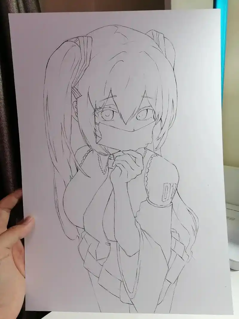 初音#临摹 #初音未来#马克笔手绘@伊蕾娜酱《漫剪,图册》  - 抖音