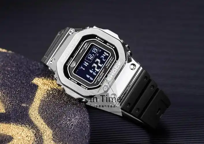 卡西欧35周年金属小方块银砖金砖小方表蓝牙电波款光动能手表gmwb5000