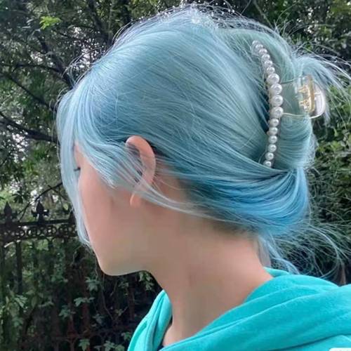 冰蓝色染发剂2023女神必备发色显白冰岛蓝染发膏植物天然自己染发