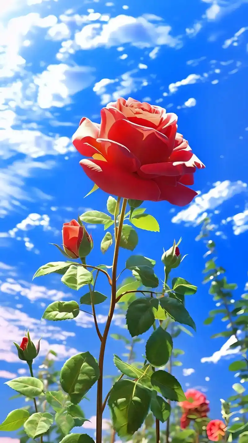 蓝天白云,好看的花当然要分享给爱花的你阿!