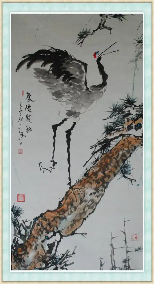 华人首富李嘉诚以六百万拍得中国鹤王陈九怪仙鹤作品《神君图》