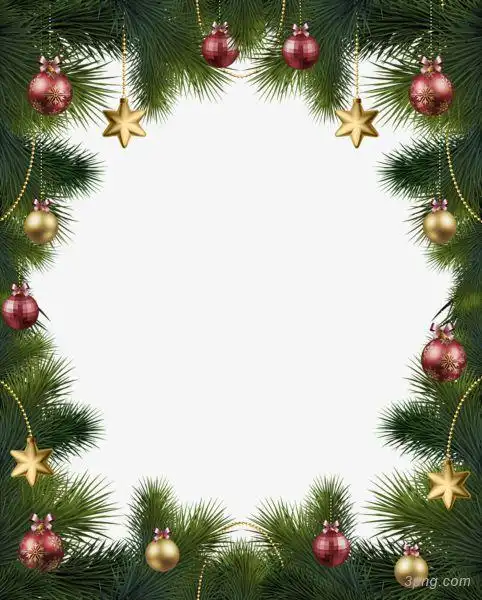 圣诞装饰相框png素材透明免抠图片-边框纹理