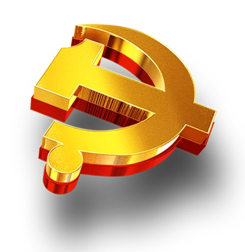 金属质感金色立体党徽免抠图