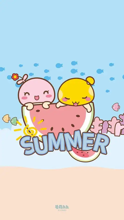 蘑菇点点清凉夏日系列壁纸|动漫|其他动漫|vogea - 原创作品 - 站酷