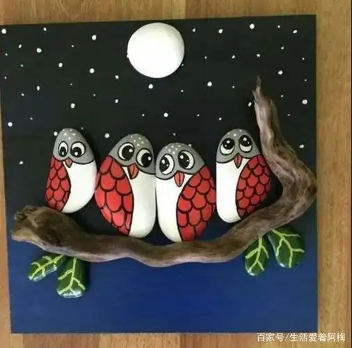 给石头涂色,画上表情,简单有趣的石头画,大人孩子都爱玩