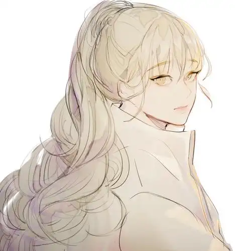 韩国插画师 boychaaa作品 (女孩头像-高马尾)