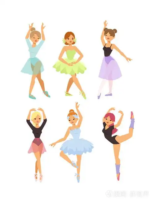 芭蕾舞女演员舞蹈家矢量女孩