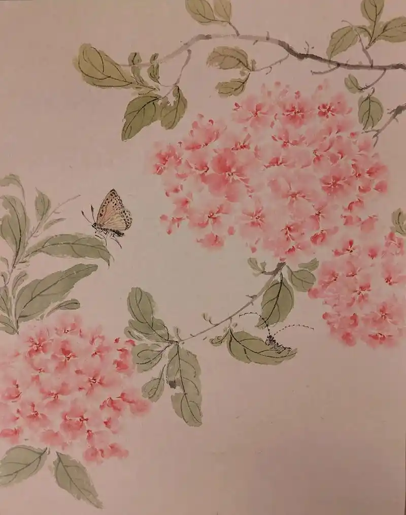 国画 #绣球 #国风古韵 #传统文化 #图文伙 - 抖音