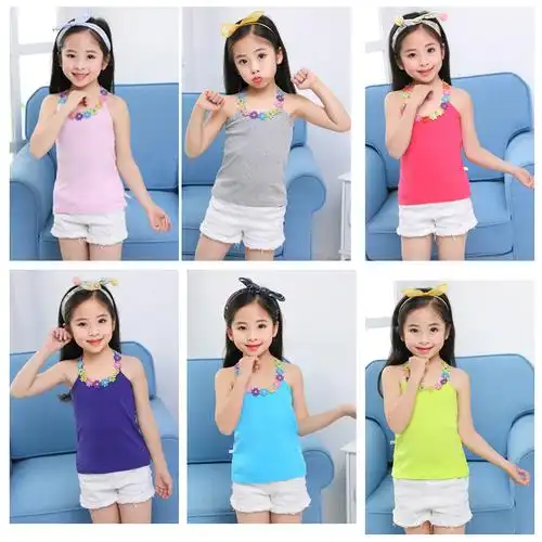 女童吊带背心黑图片