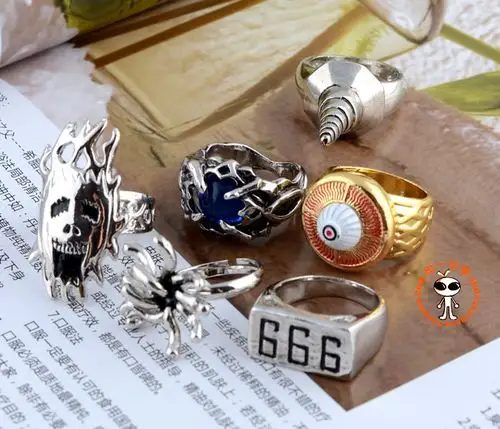 家庭教师彭格列六道骸地狱指环弗兰666戒指套装动漫指环