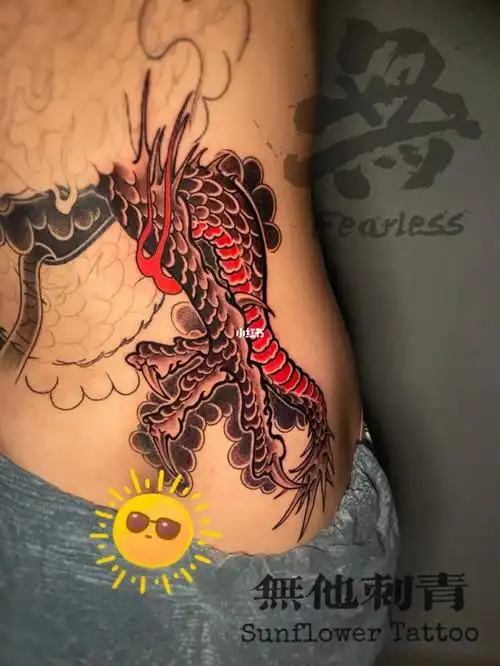 客户返图|满背 龙纹身 侧腰龙爪纹身