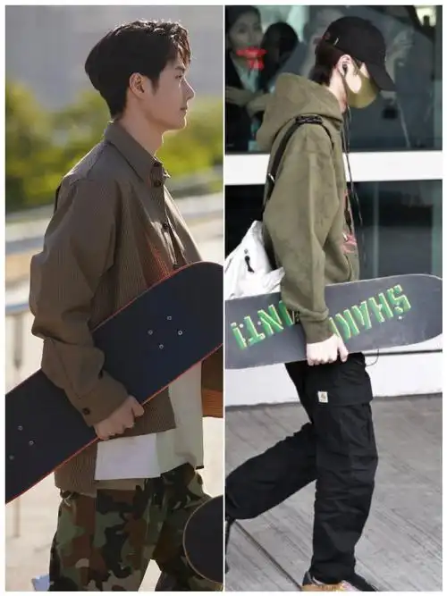 王一博终于玩滑板了##王一博