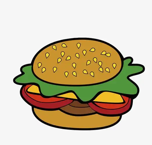 矢量卡通简笔画汉堡