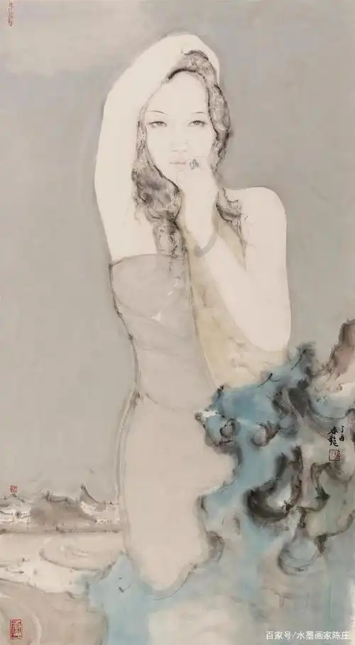 当代水墨人物画,气息生动,笔墨有韵,画面时空错落,是笔墨当随时代的新