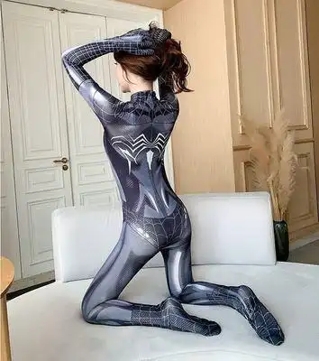 蜘蛛侠紧身衣毒液黑色共生连体衣性感网红服黑cosplay女装