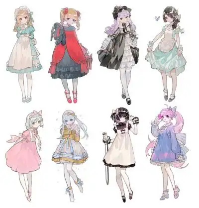 动漫绘画服装素材 - 堆糖,美图壁纸兴趣社区