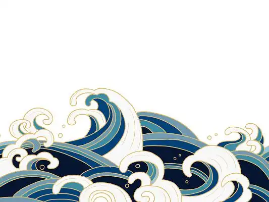 彩色线条卡通浪花波浪大海海浪png素材元素浪花人物卡通泼水节傣族