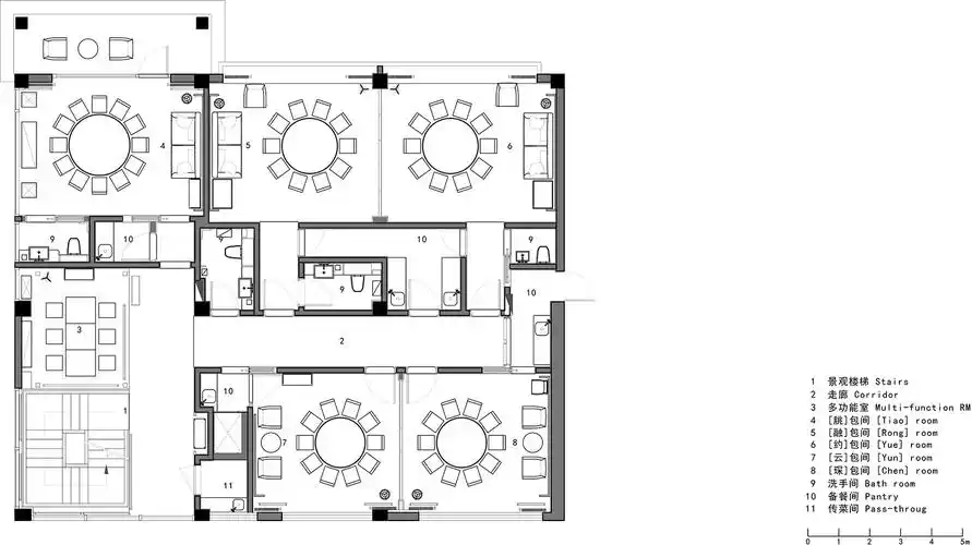 南京·"肆佰捌食肆"精品中餐厅设计 二层平面图
