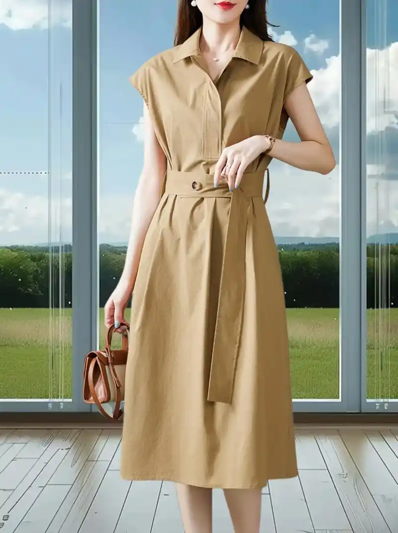 原形设计感女装连衣裙中长夏季法式气质韩版