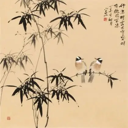 已售皇甫小喜四尺斗方竹深树密虫鸣处河南著名花鸟画家