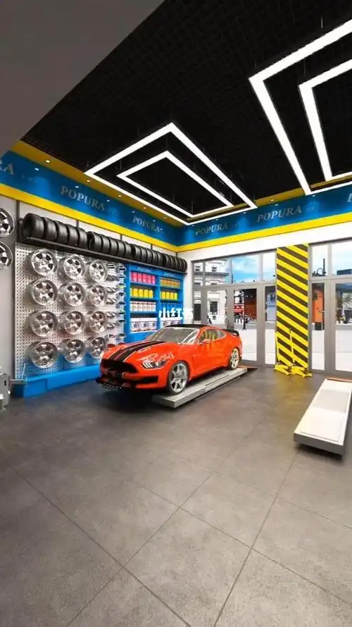 新能源汽车修理效果图_汽车_装修_新能源汽车_汽修店面设计效果图