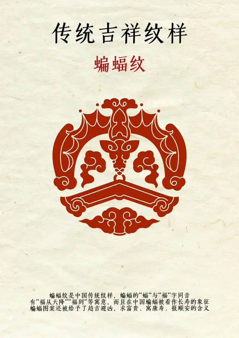 蝙蝠纹样变化相当丰富,有倒挂蝙蝠,双蝠,四蝠捧福禄寿,五蝠等 - 抖音